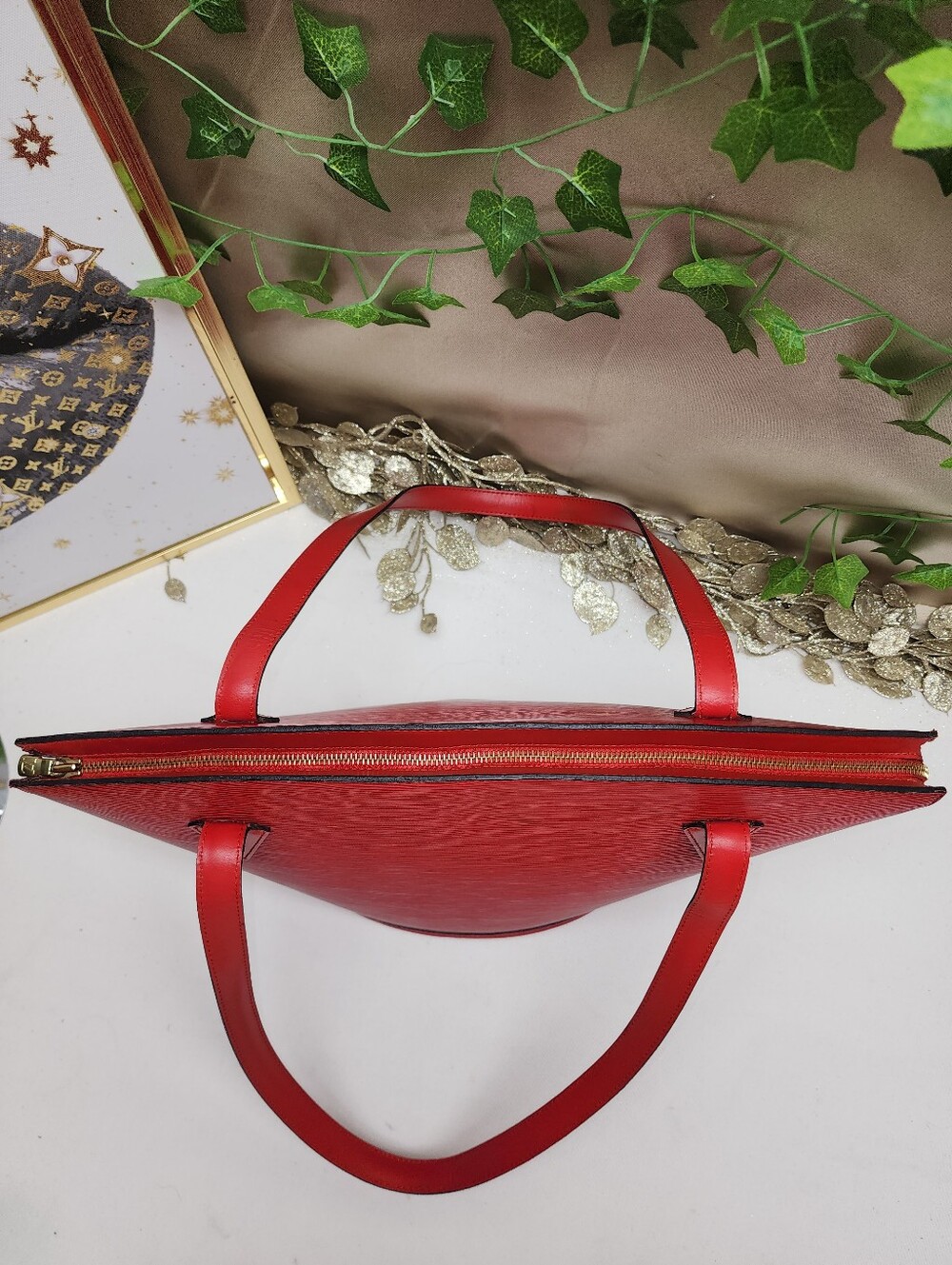 Authentic Louis Vuitton Epi Saint Jacques Castillan Red W/ Dust Bag - Picture 9 of 17